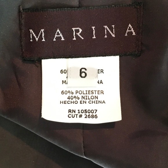 Stunning MARINA brown size 6 taffeta peplum jacket - Picture 6 of 7